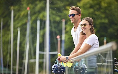 Radfahrer an der Stadtmühlenbucht